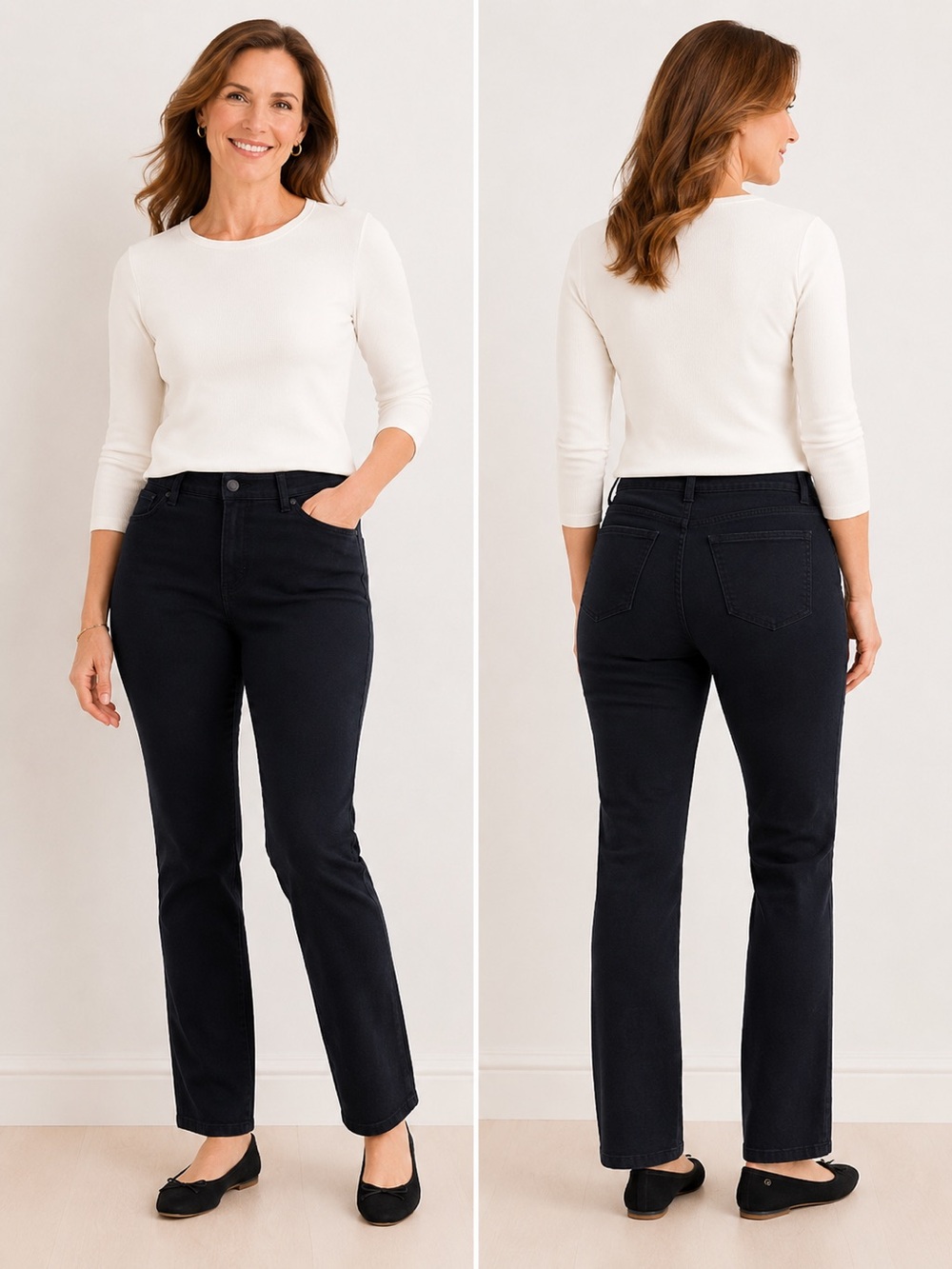 Talbots jeans boot cut black size 8
